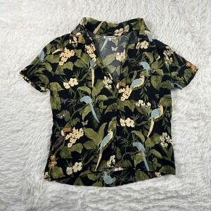 Reformation Cuba Shirt Womens Medium Bird Floral Relaxed Top Boho Classy